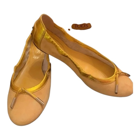 Tod's Women's Mustard Yellow Ballet Flats 7 or 37.5 - Picture 5 of 13